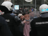 milica at a protest